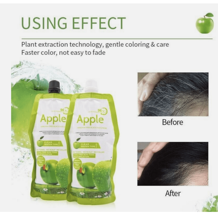 Ammonia Free Apple Fruit Extract Black Darken Dye Cream colour